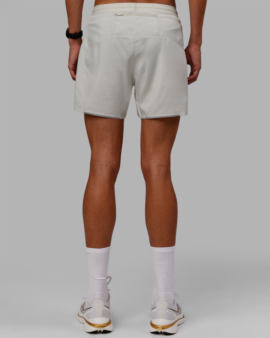 Man wearing Pace 5&quot; Lined Performance Shorts - Digital Mist-Reflective