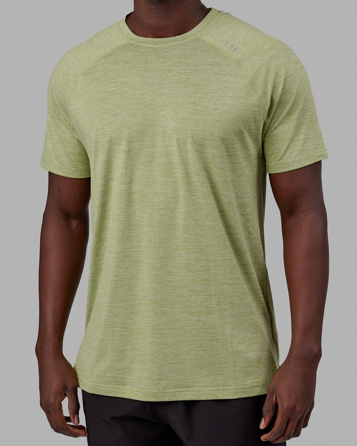 Man wearing Perform VapourFLX Tee - Moss Stone