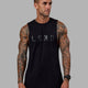 Man wearing Power FLXDRY Training Fit Performance Tank - Black-Black