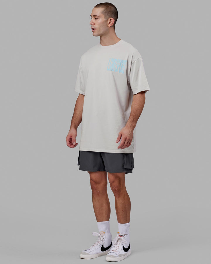 Man wearing Proximity Long Line Tee Oversize - Lunar Rock