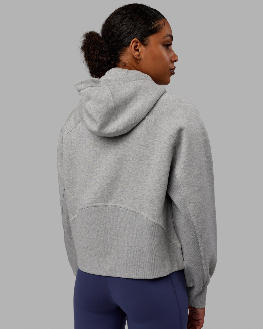 Woman wearing Pursue Hoodie - Light Grey Marl