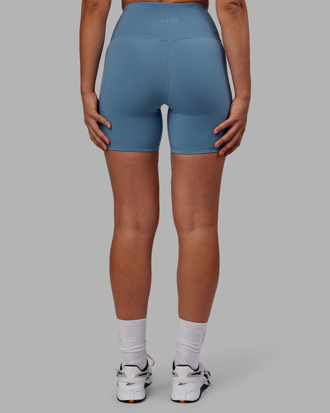 Woman wearing RXD High-Rise 6&quot; Short - Elemental Blue