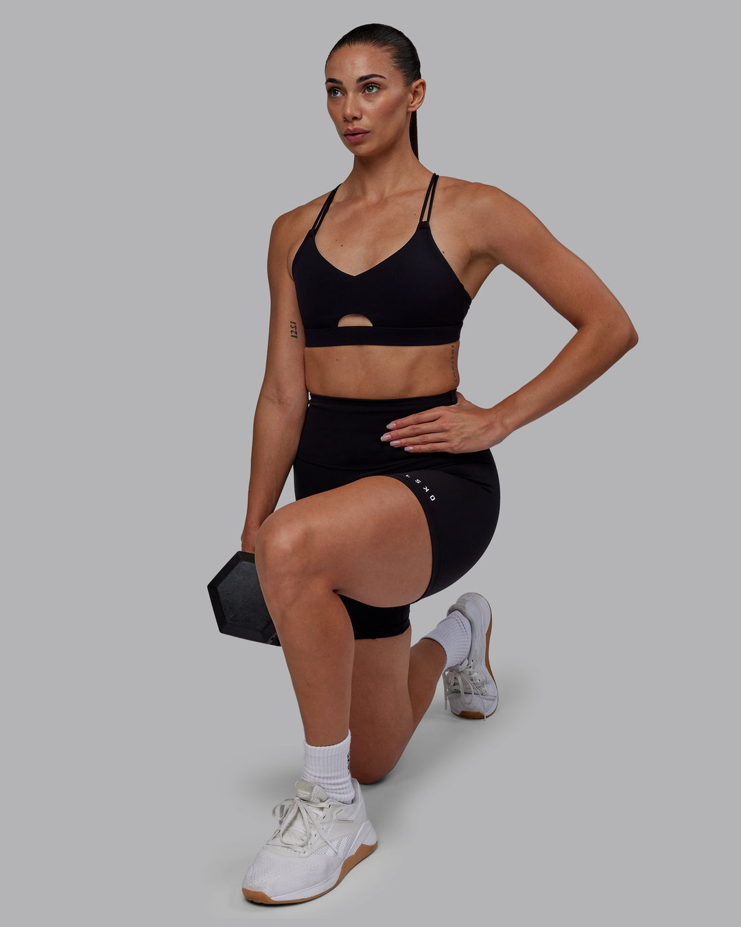 Woman wearing RXD High-Rise 6&quot; Short - Black
