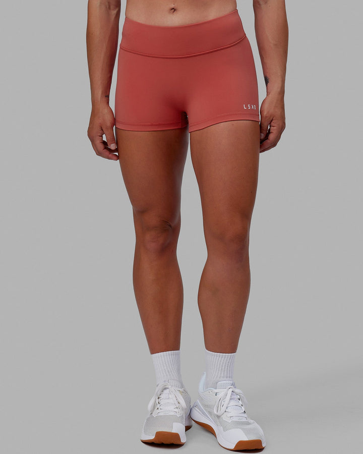 Woman wearing RXD Micro Short Tights - Mineral Red