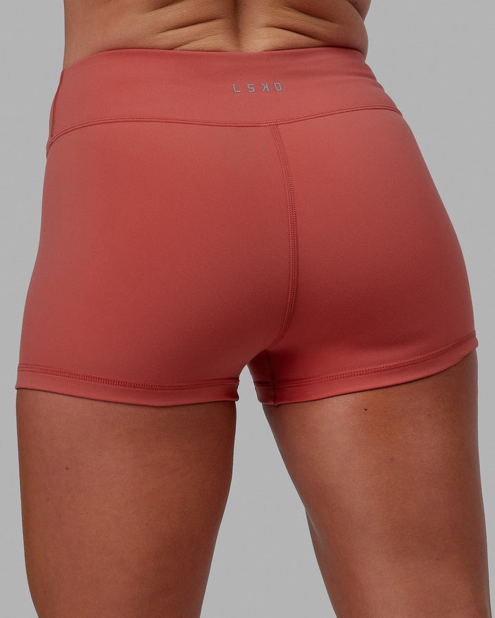 Woman wearing RXD Micro Short Tights - Mineral Red