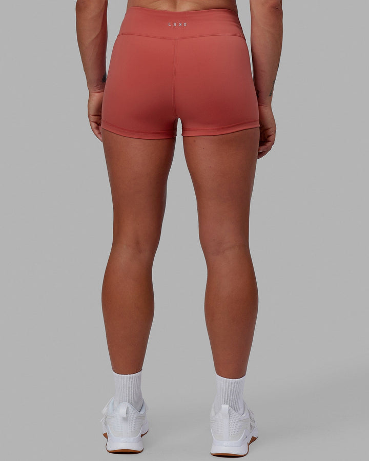 Woman wearing RXD Micro Short Tights - Mineral Red