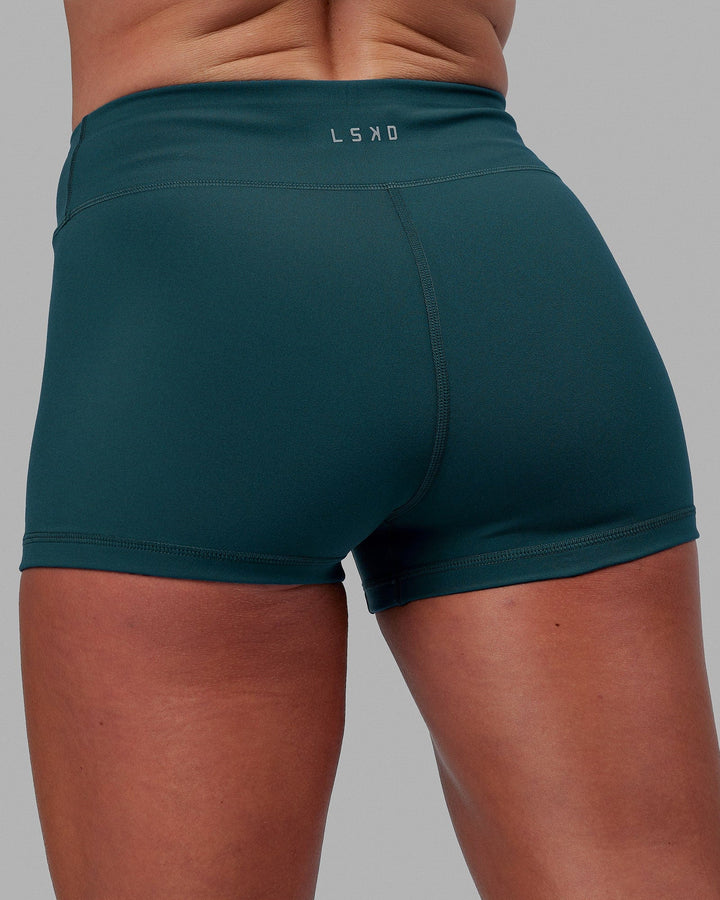 Woman wearing RXD Micro Short Tights - Tidal Teal