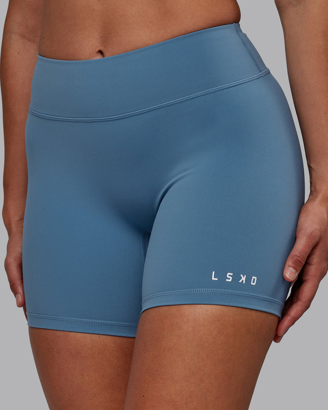 Woman wearing RXD Low-Rise 6&quot; Short - Elemental Blue