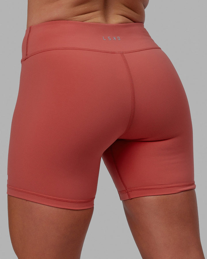 Woman wearing RXD Mid Short Tight - Mineral Red