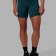 Woman wearing RXD Mid Short Tight - Tidal Teal