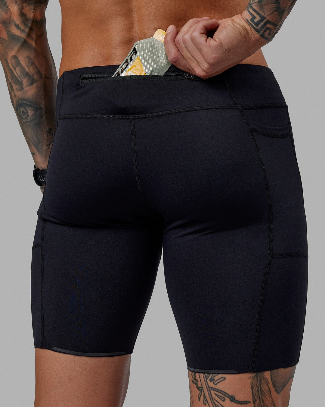 Man wearing Race Day 8" Short Tight - Black