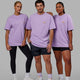Group wearing Unisex Radiate Heavyweight Tee Oversize - Pale Lilac