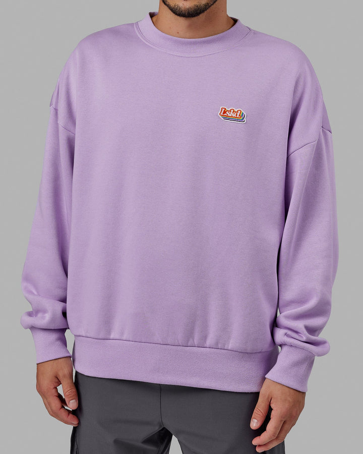 Man wearing Unisex Radiate Sweater Oversize - Pale Lilac