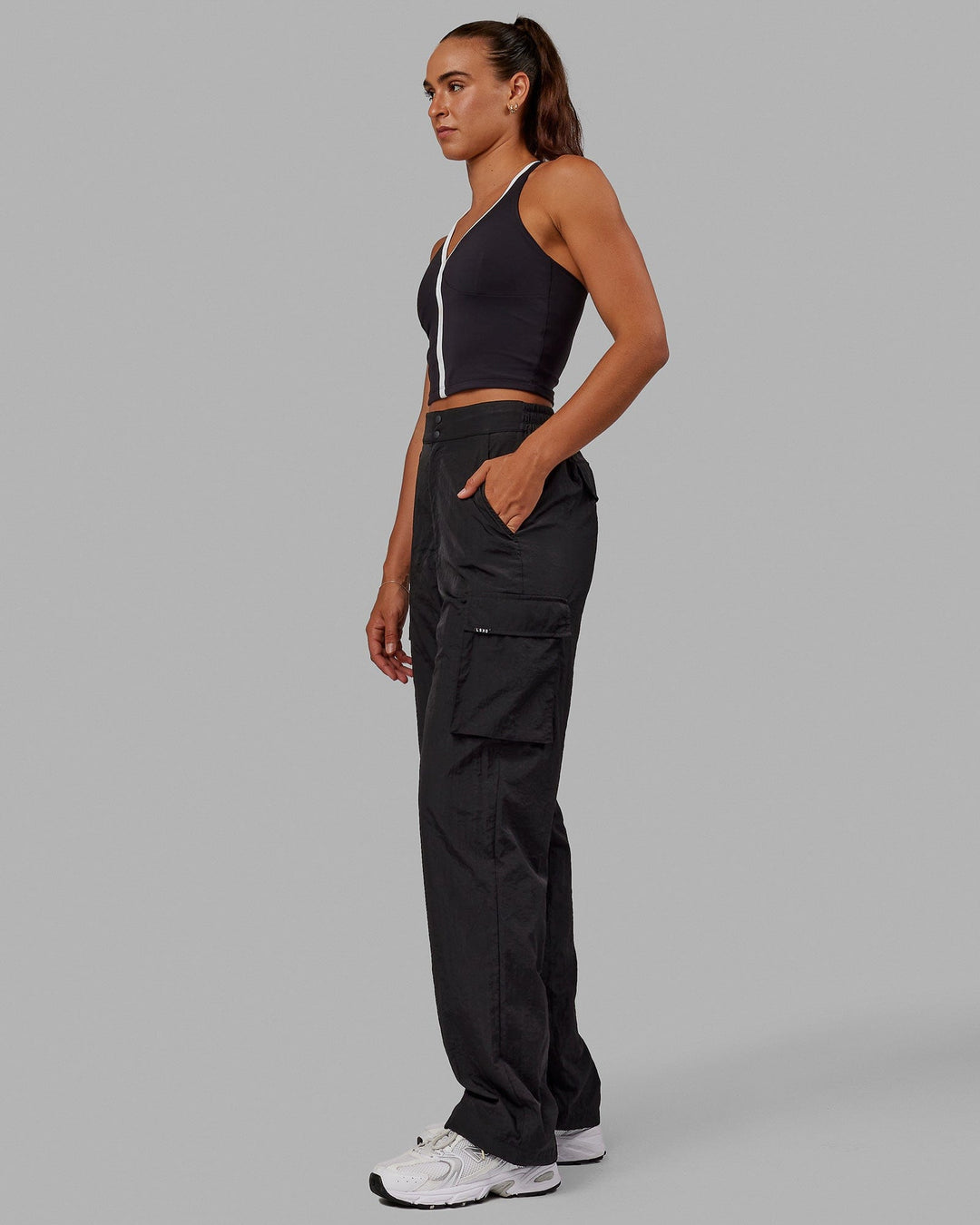 Woman wearing Reflection Active Tank - Black-White