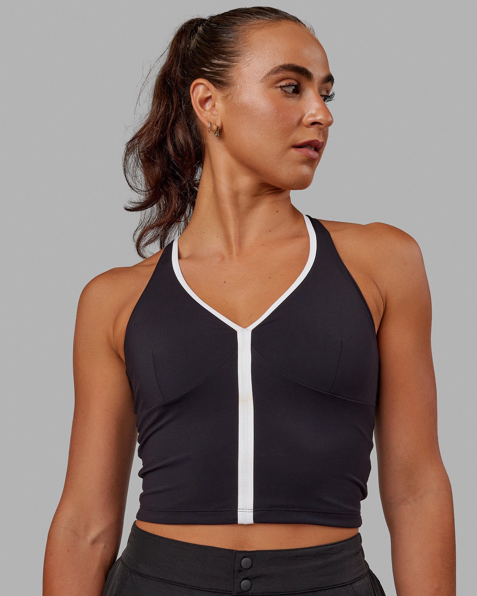 Woman wearing Reflection Active Tank - Black-White