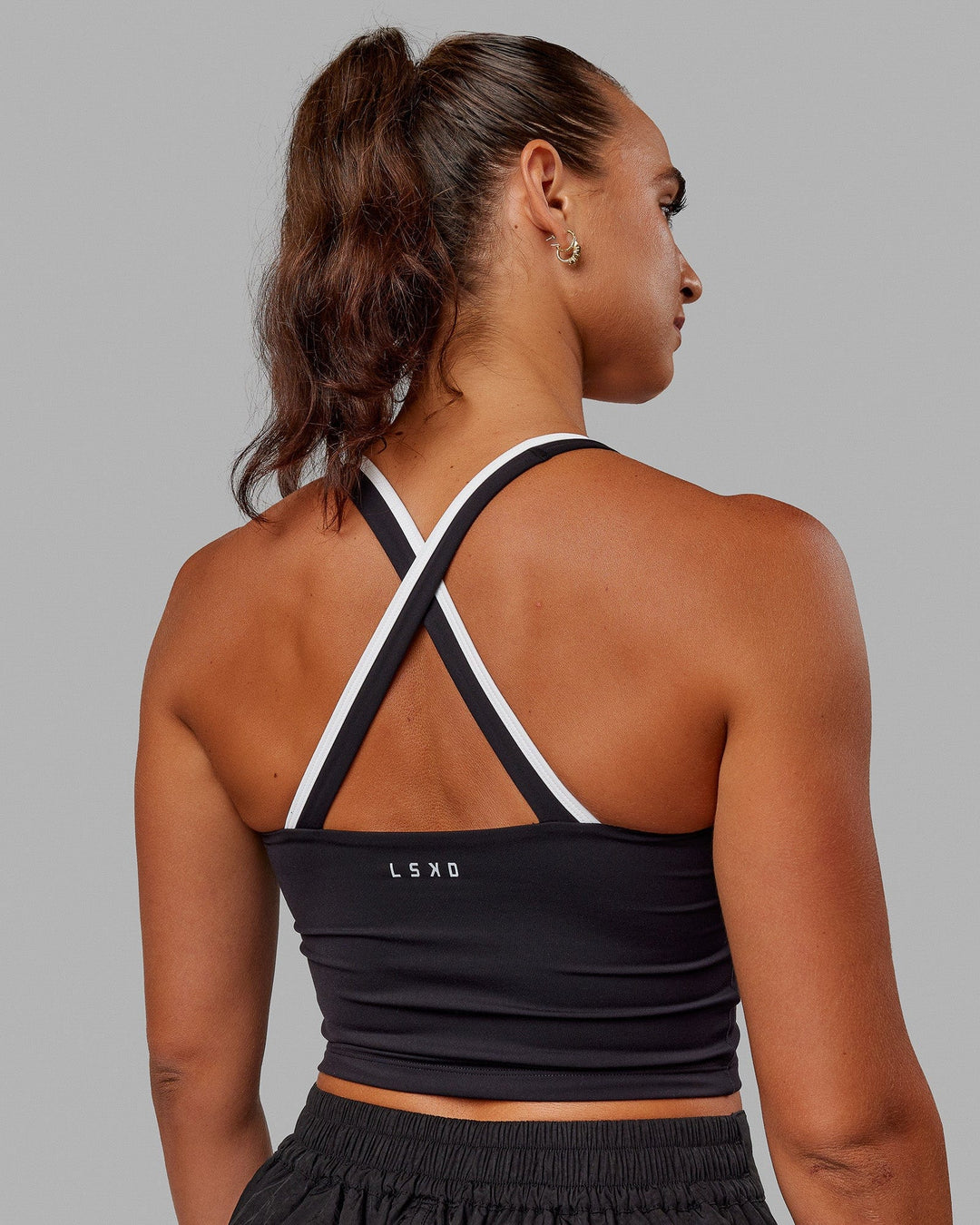 Woman wearing Reflection Active Tank - Black-White
