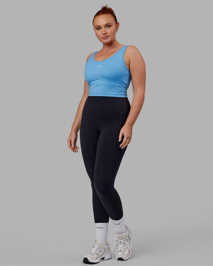 Woman wearing Reflex Active Tank - Azure Blue