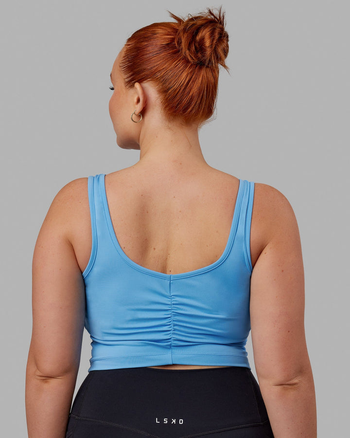 Woman wearing Reflex Active Tank - Azure Blue