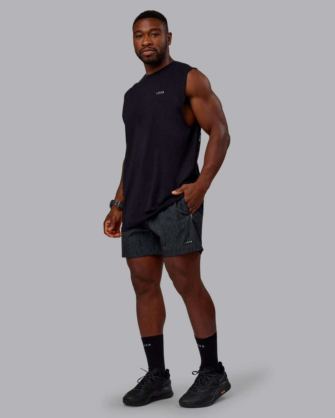 Rep 5&quot; Performance Short - Topographic Black