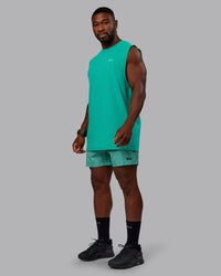 Man wearing Rep 5" Performance Shorts - Topographic Blue Bird