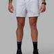 Man wearing Rep 5'' Performance Short - White-Lime