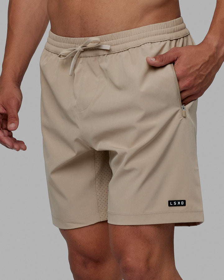 Man wearing Rep 7'' Performance Short - Taupe