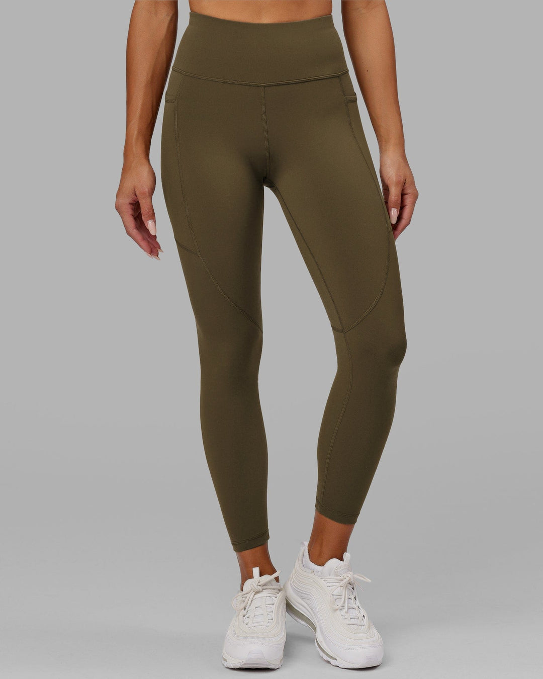 Woman wearing Rep 7/8 Length Tight - Army Green