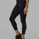 Woman wearing Rep 7/8 Length Tight - Black-Neon Magenta