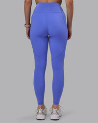 Woman wearing Rep Ultra High-Rise Full Length Legging Pockets - Baja Blue-White | Model:Lillie | Size:S