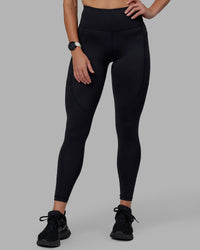 Woman wearing Rep Ultra High-Rise Full Length Legging Pockets - Black-Black | Model:Shae | Size:S