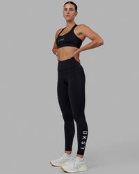 Woman wearing Rep Ultra High-Rise Full Length Legging Pockets - Black-White | Model:Shae | Size:S