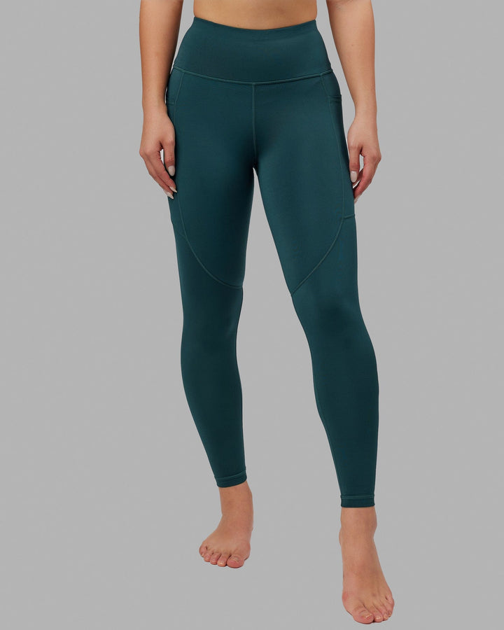 Woman wearing Rep Full Length Tight - Deep Teal