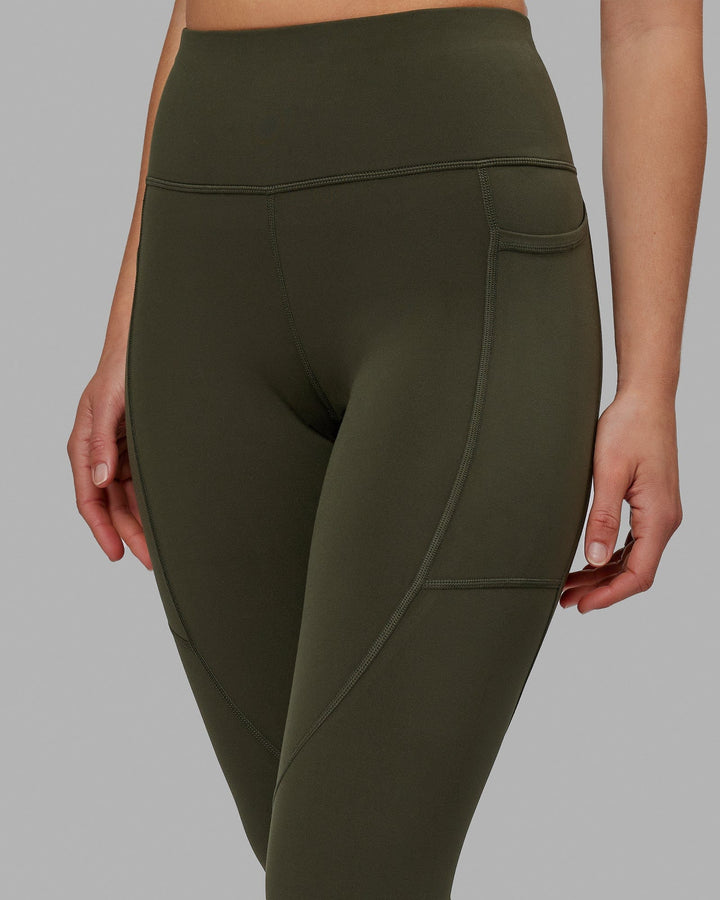 Woman wearing Rep Full Length Tight - Forest Night
