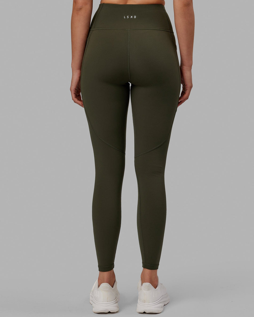 Woman wearing Rep Ultra High-Rise Full Length Legging Pockets - Forest Night | Model:Bodhi | Size:S