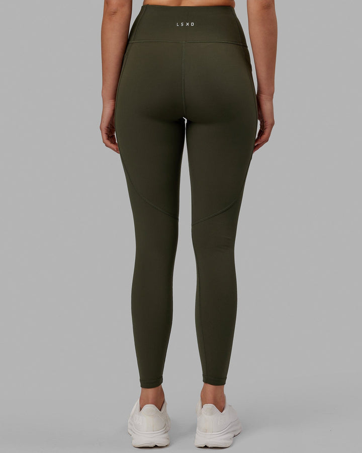 Woman wearing Rep Full Length Tight - Forest Night