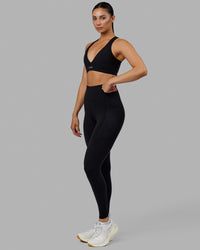 Woman wearing Rep Ultra High-Rise Full Length Legging Pockets No Logo - Black | Model:Blaize | Size:S