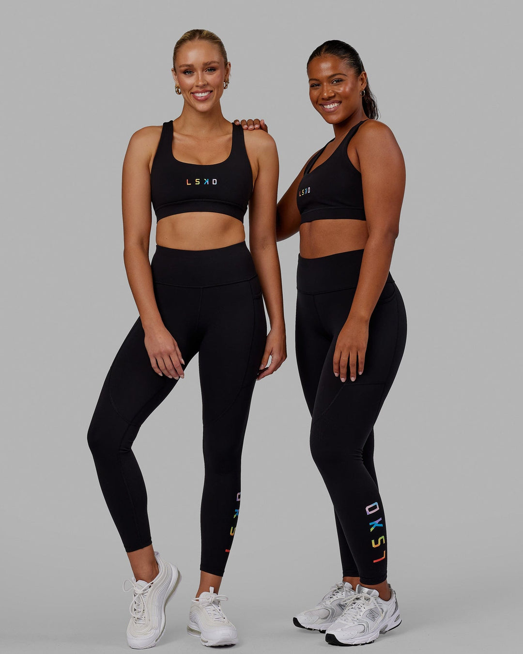 Woman wearing Rep Full Length Tight - Pride-Black
