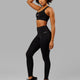 Woman wearing Rep Full Length Tight Small Logo - Black-White