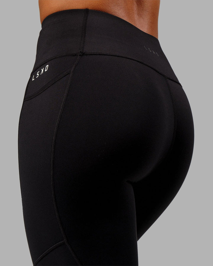 Woman wearing Rep Full Length Tight Small Logo - Black-White