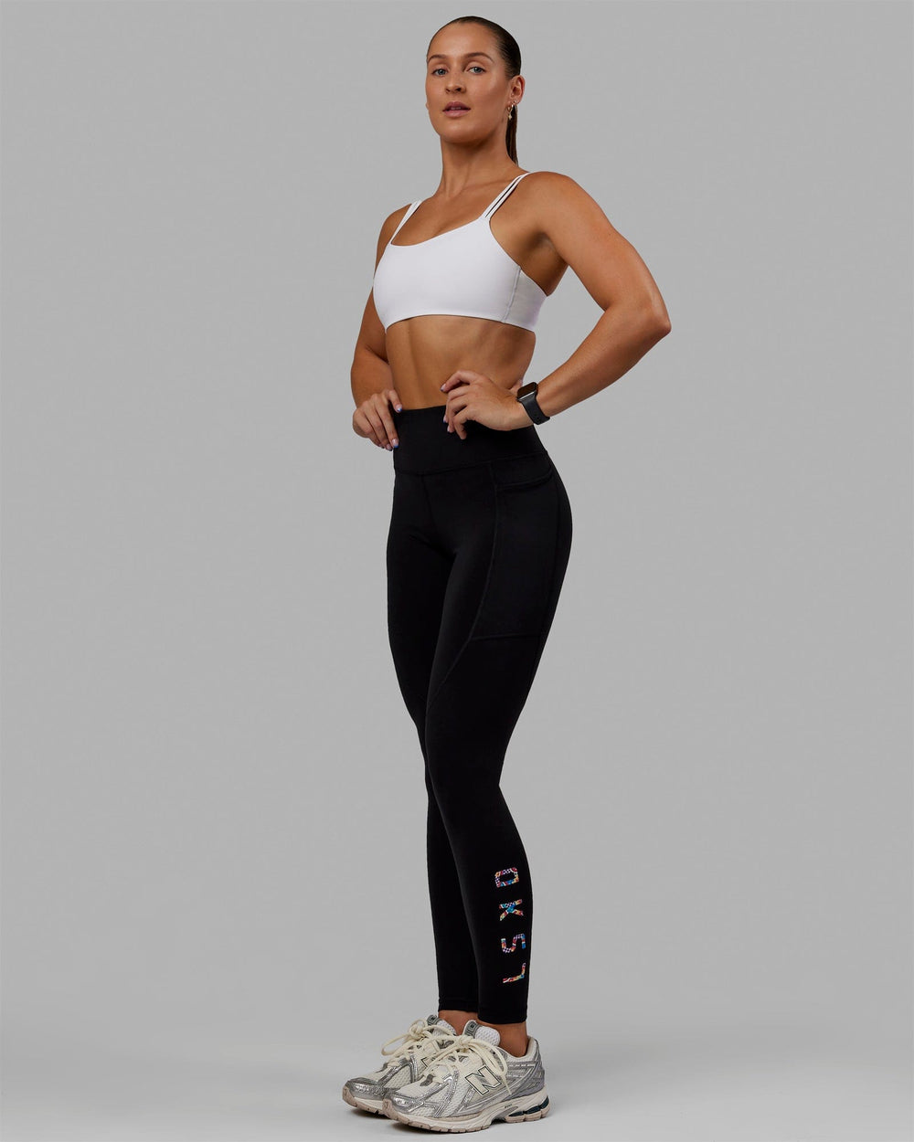 Woman wearing Rep Full Length Tights - Black-Kaleidoscope