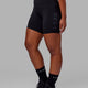 Woman wearing Rep Mid Short Tight - Black-Black