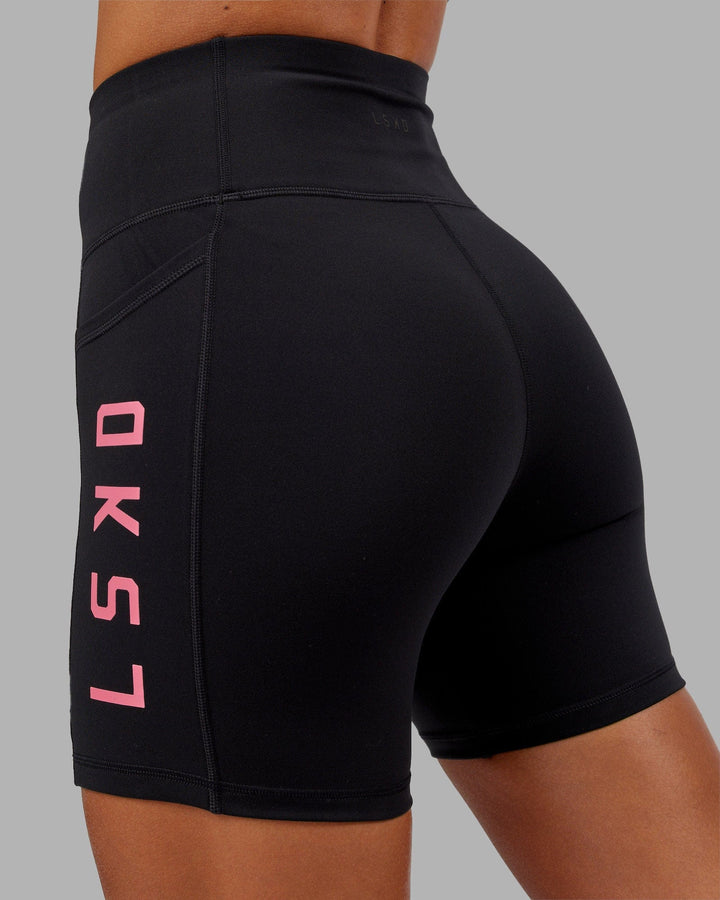 Rep Mid Short Tights - Black-Flamingo