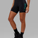 Woman wearing Rep Mid Short Tight - Black-Hyper Teal