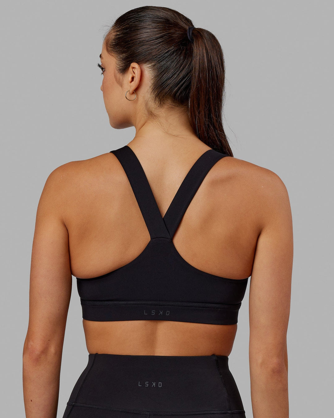 Rep Sports Bra Small Logo - Black-Azure Blue