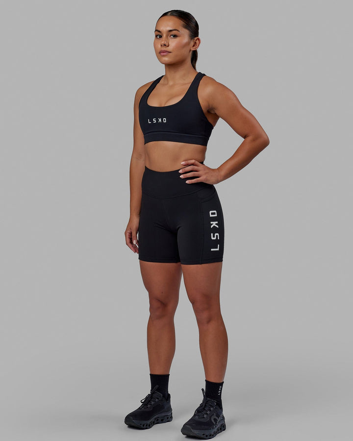 Rep Sports Bra Small Logo - Black-White