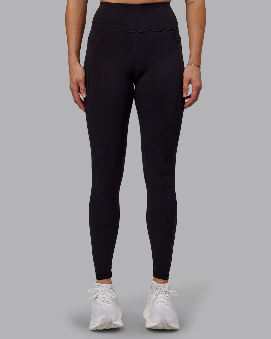 Woman wearing Rep Ultra High-Rise Tall Legging Pockets - Black-Black | Model:Hannah | Size:S