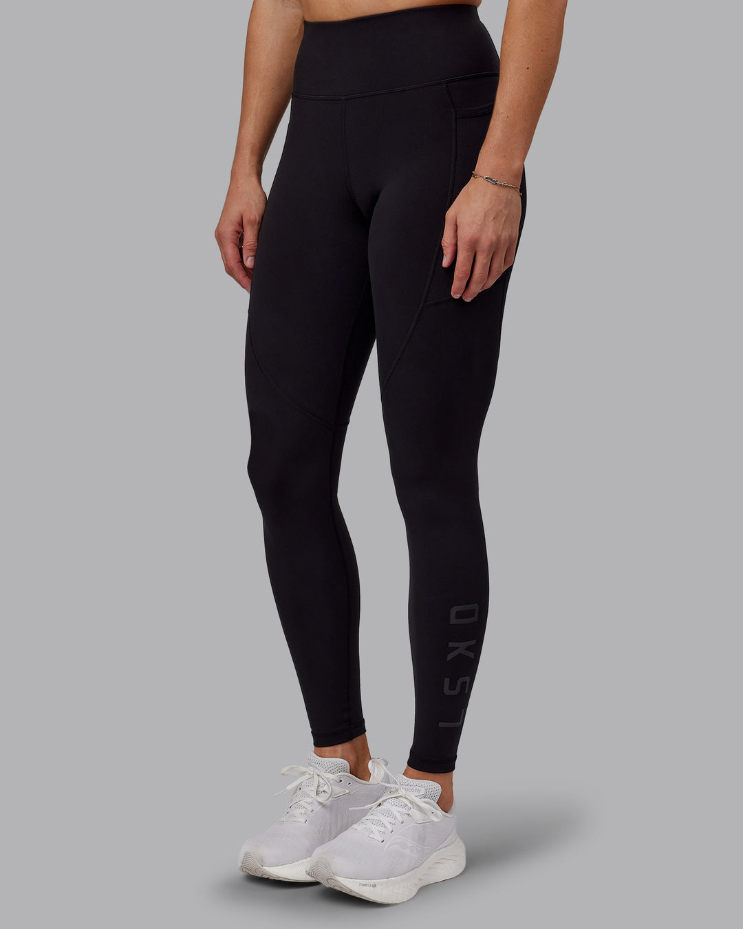 Woman wearing Rep Ultra High-Rise Tall Legging Pockets - Black-Black | Model:Hannah | Size:S