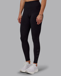 Woman wearing Rep Ultra High-Rise Tall Legging Pockets - Black-Black | Model:Hannah | Size:S