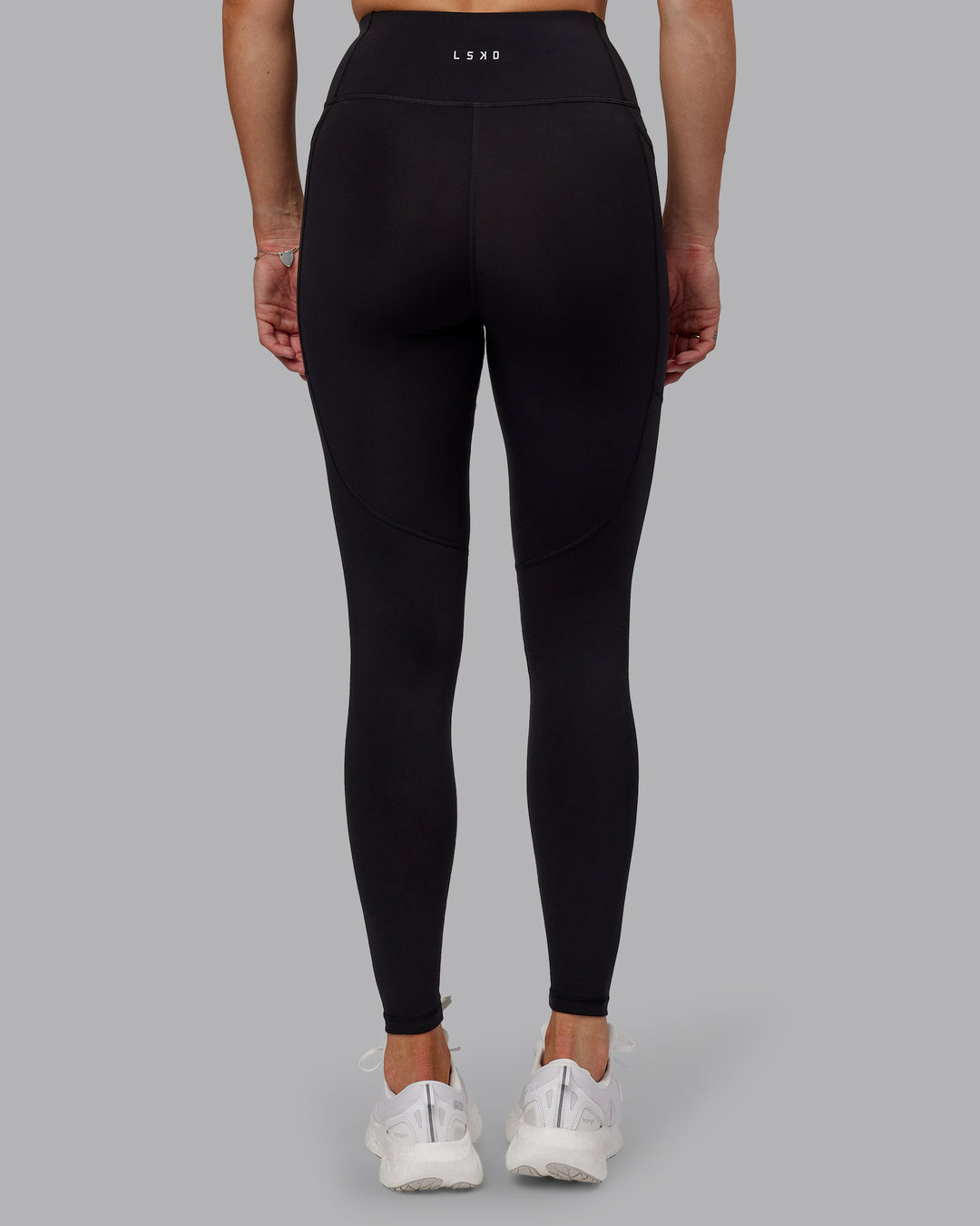 Woman wearing Rep Ultra High-Rise Tall Legging Pockets - Black-Black | Model:Hannah | Size:S