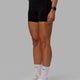 Woman wearing Rep X-Short Tights - Black-Black